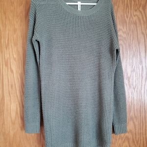 Olive green waffle knit sweater
